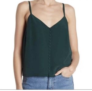 Madewell Silk Button-down Cami in Green